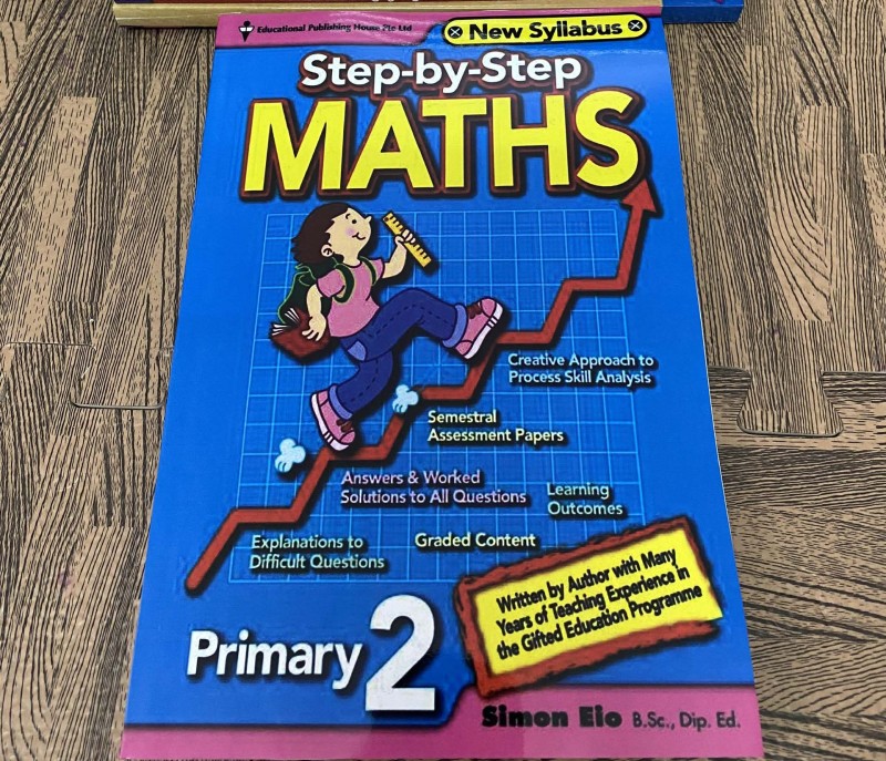 sách Step by step Maths Primary 2 -  sách toán tiếng Anh tiểu học Singapore ( sách gia công như hình)