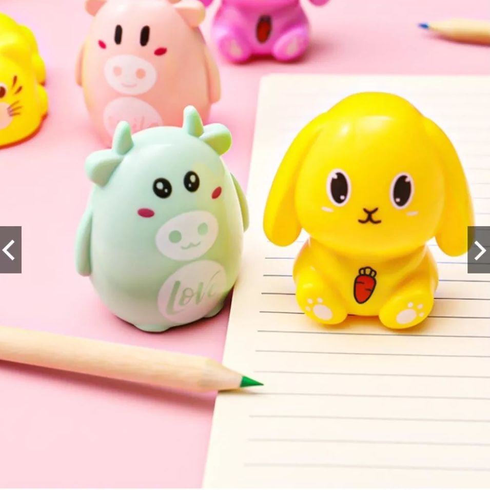 2 x cute dog & bones pencil sharpener set