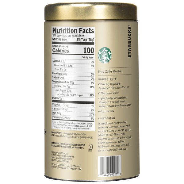 [HÀNG MỸ NHẬP KHẨU] Bột Cacao Starbucks Hot Cocoa Mix Clacssic 850G