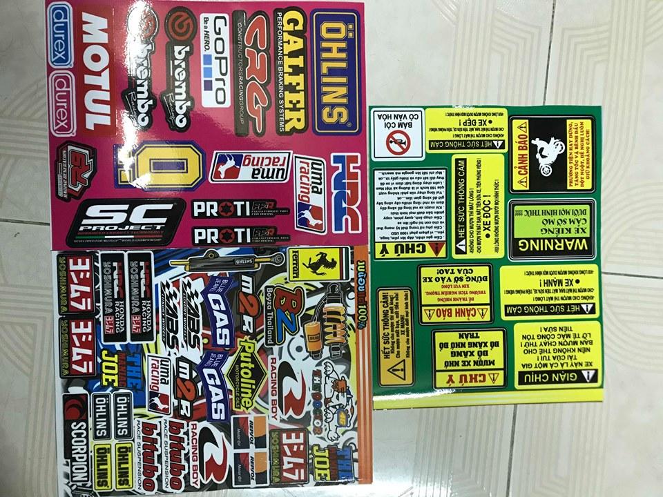 [HCM]combo 3 sét tem logo bz racing  oh r9 cảnh báo giận chịu