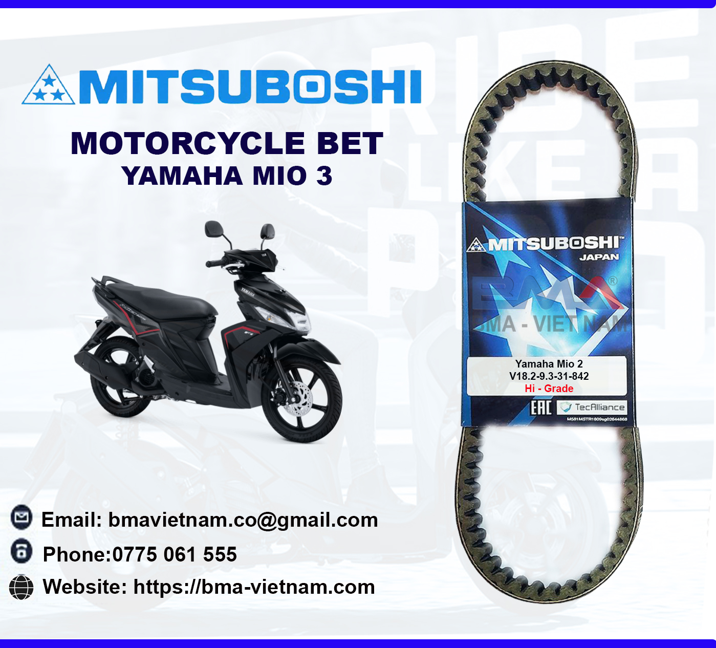 Dây curoa Mitsuboshi cho xe Yamaha MIO