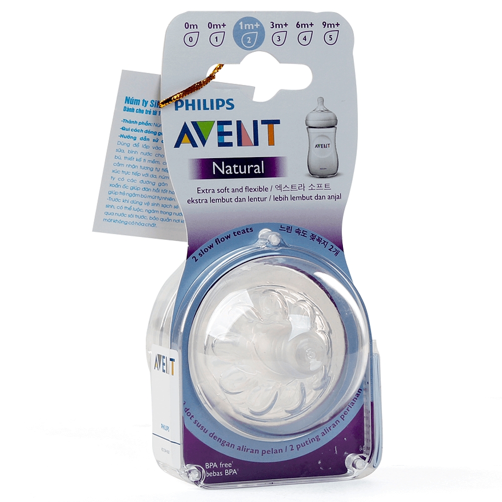 Núm ti silicone Philips Avent Natural cho bé