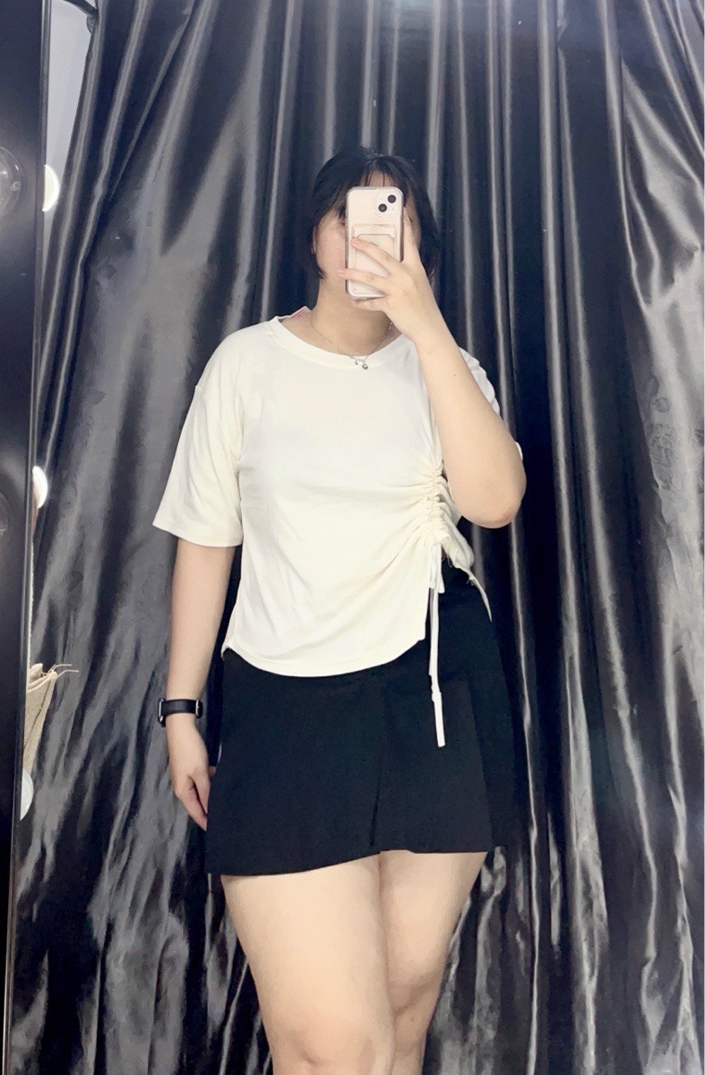 Áo Thun BIGISZE kiểu rút dây 1 bên ( mẫu shop tự chụp ).