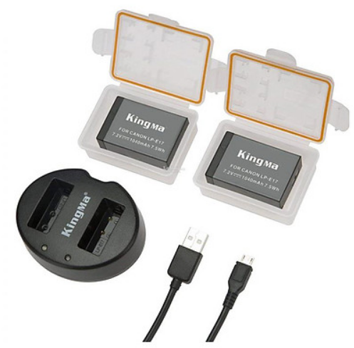 Bộ 2 pin 1 sạc đôi Kingma LP-E17