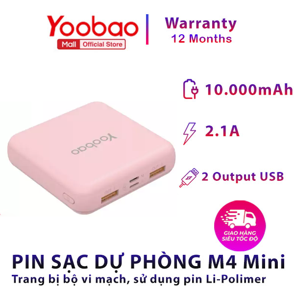Battery backup charger yoobao L20/L20Q 20000mAh built-in 2 super bright LED lights-support fast charging-modern design-easy to hold, easy to use-goods distribution genuine-warranty 12 month 1 Đổi 1