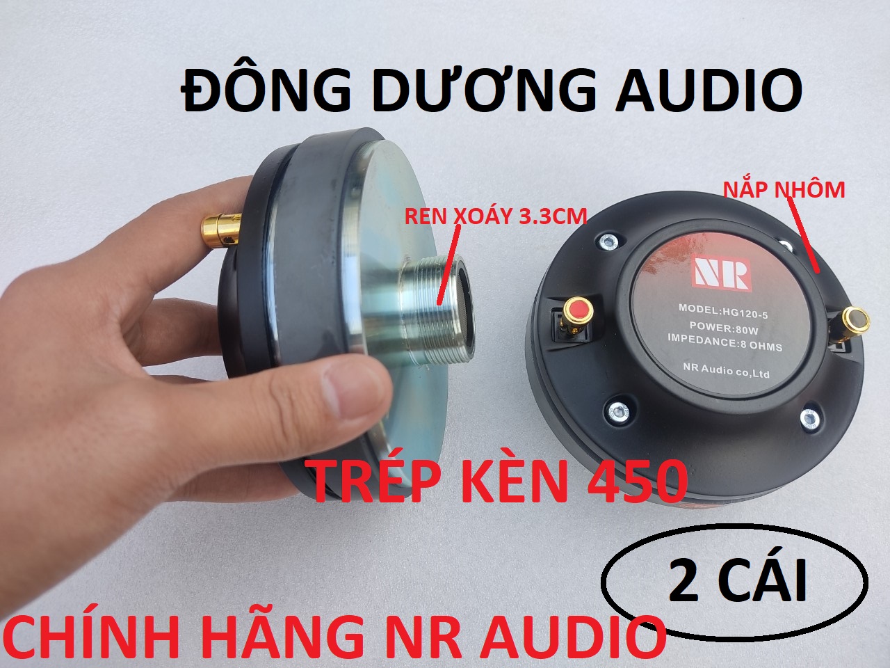 xả kho 2 CỦ TRÉP KÈN 450 NR AUDIO NẮP NHÔM - LOA TREBLE RỜI - CỦ TRÉP 450