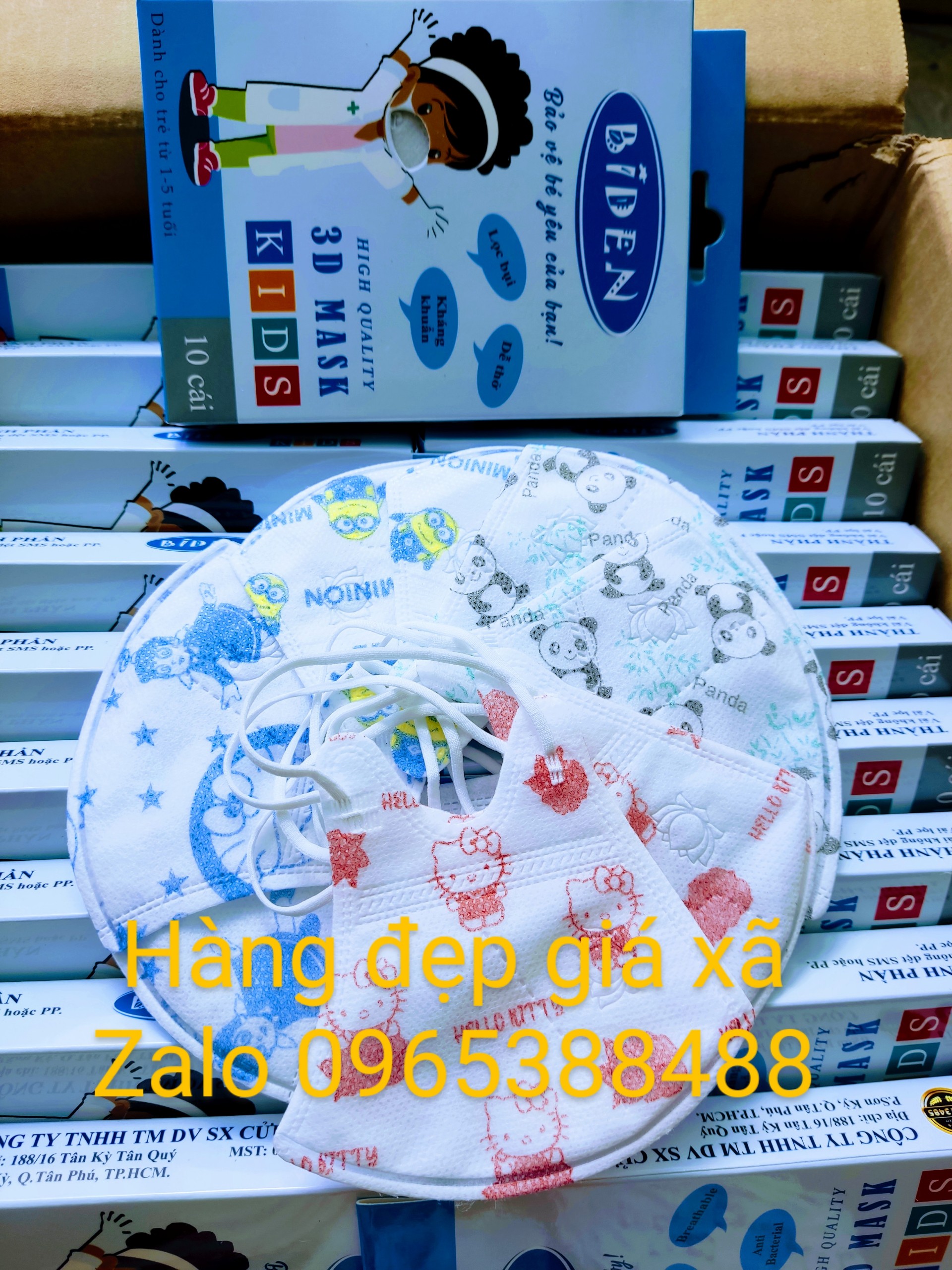 Hộp 10 chiếc khẩu trang 3D mask trẻ em (3D mask cho bé)