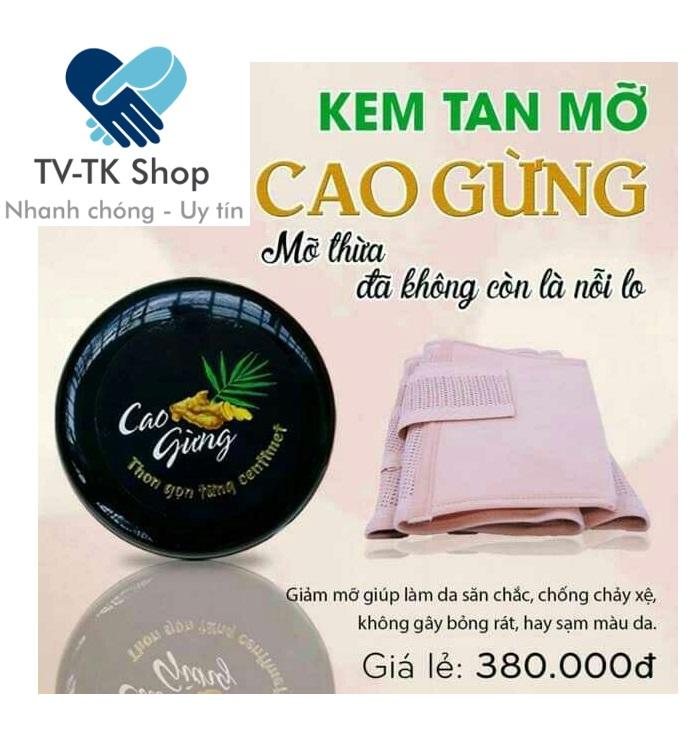 Bộ Gel Tan Mỡ Cao Gừng + Đai Nịt Bụng Cao Cấp (Mẫu mới)