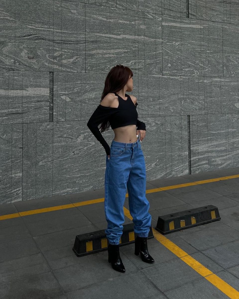 Quần jeans jogger nữ, là min - JOGGER JEANS