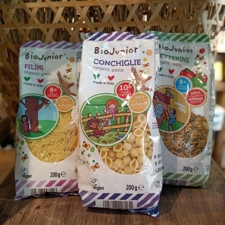 Mì Nui Bio Junior 200g Hữu Cơ Cho Bé Ăn Dặm (Từ 8 - 10 tháng tuổi)