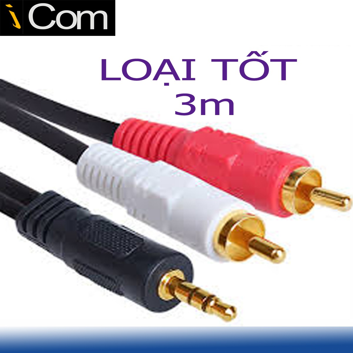 dây loa đầu 3.5 ra 2 đầu bông sen dài 3 mét