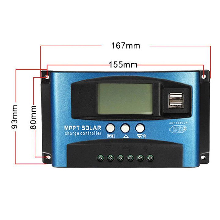 Điều khiển sạc pin năng lượng mặt trời MPPT 12V/24V có công suất 60A sạc bình lithium-ắc quy axít chì