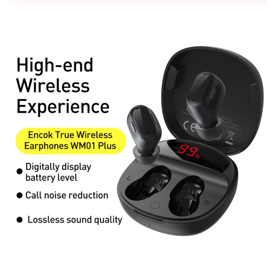 Tai Nghe Nhét Tai Không Dây Bluetooth 5.0 Stereo Mini (Baseus Enock True Wireless Earphones WM01 Plus)