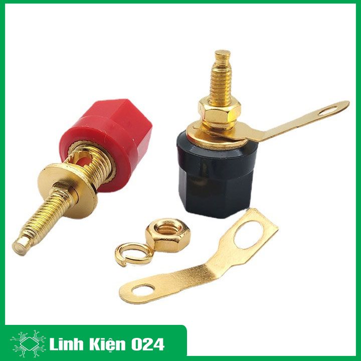 Combo 4 Jack Đấu Loa Ngắn ( 2 Đỏ, 2 Đen ) cho loa thiết bị đầu cuối