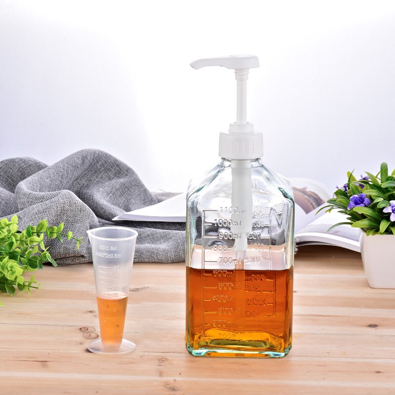 Bình Bơm Siro & Sugar Có Vòi Dung Tích 1100ml [ Bình Thủy Tinh ]