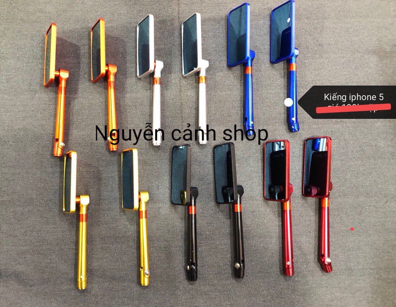 cặp kiếng vuông rizoma cho xe máy