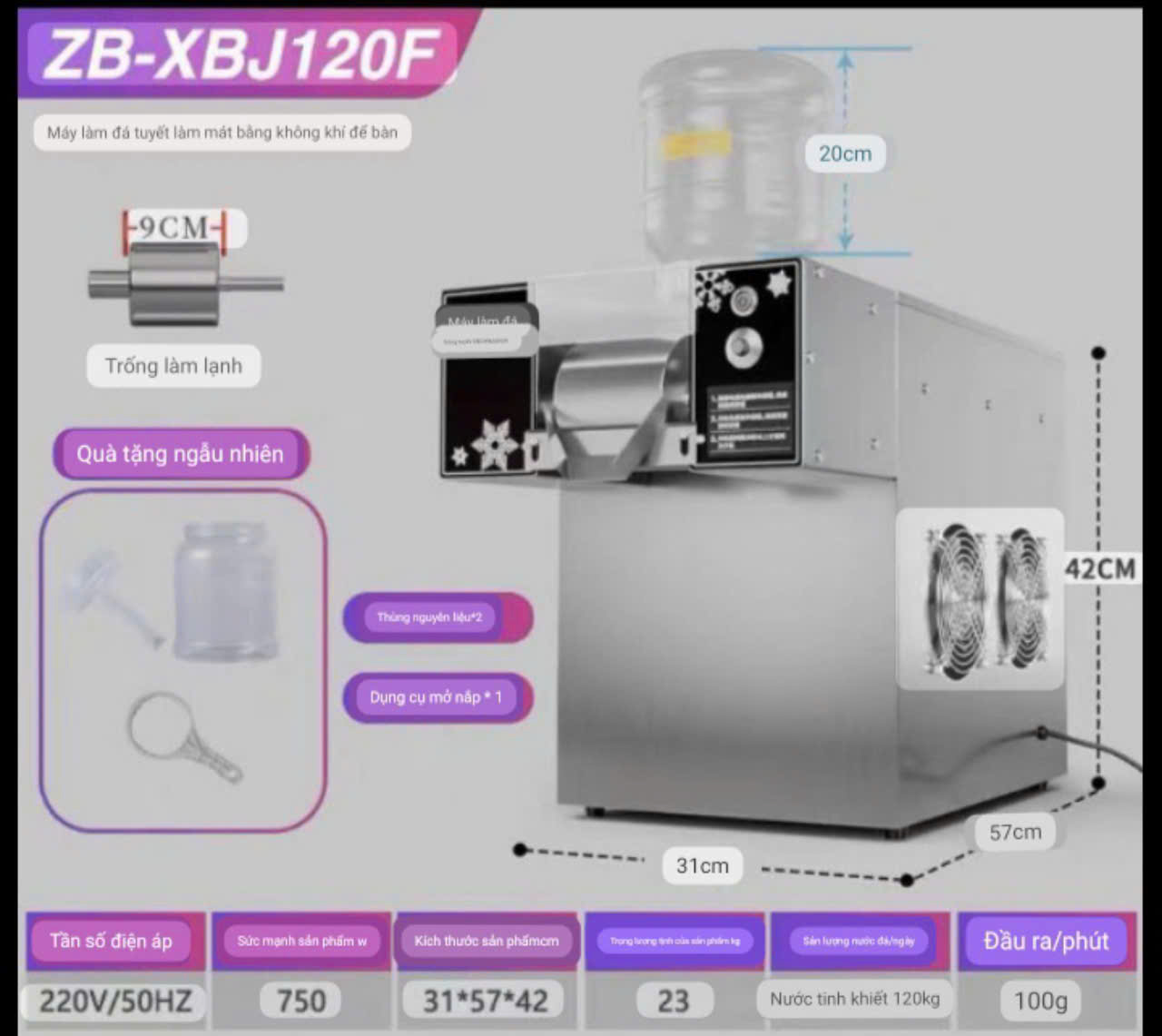 (hàng có sẵn ) máy làm kem tuyết BINGSU  hàn quốc , công suất 750w, bảo hành 12 tháng