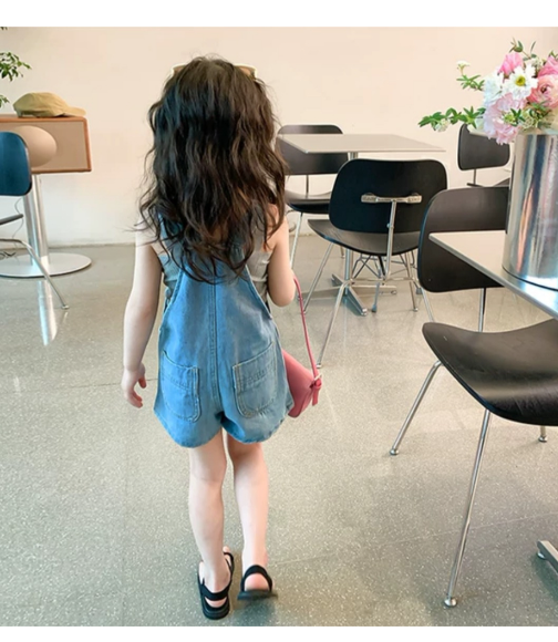 Yếm short jean 2 túi đắp cho bé Y598