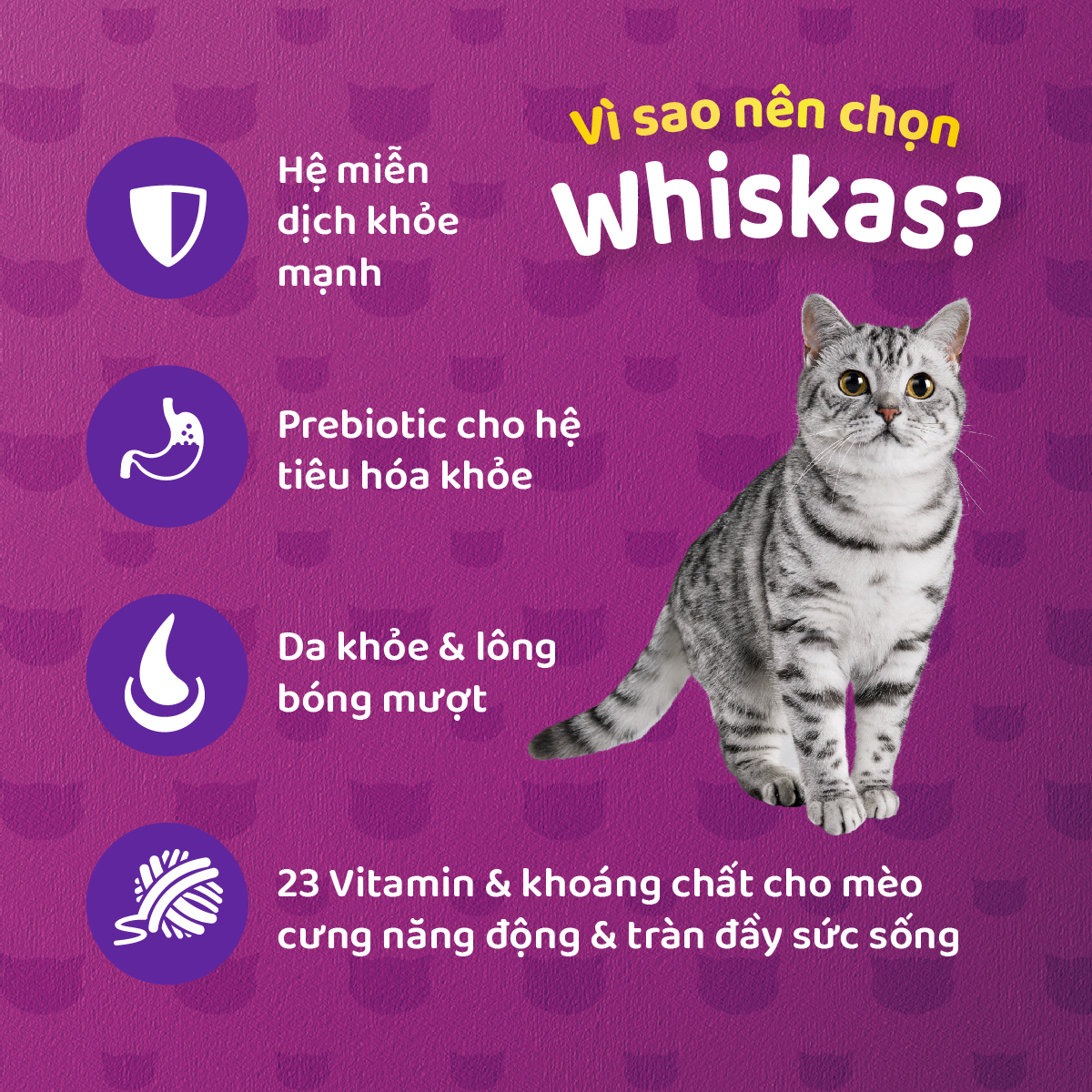 [Quà tặng không bán] Thức ăn mèo Whiskas vị cá thu túi 480g