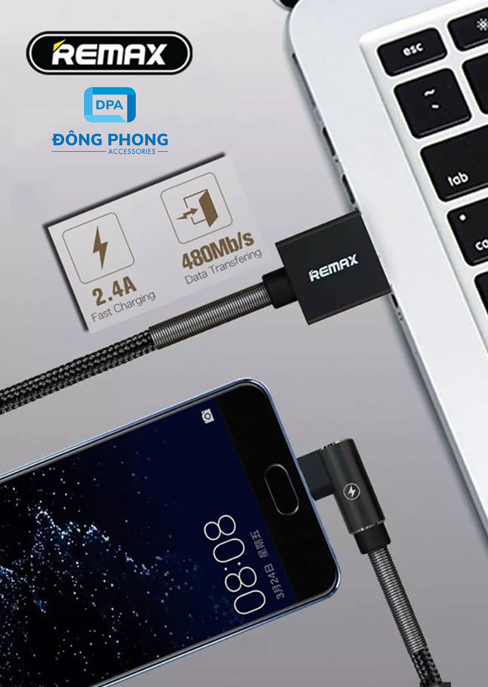 Cáp Sạc Nhanh Remax RC-152m Cổng Micro USB Chính Hãng