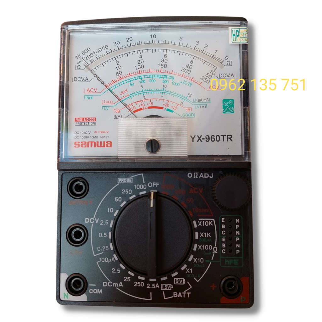 Đồng hồ đo điện vạn năng kim đồng hồ VOM Samwa yx960tr