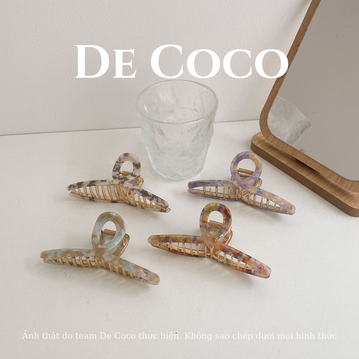 Kẹp càng cua Hàn Quốc, kẹp tóc nữ Hot trend Marble De Coco