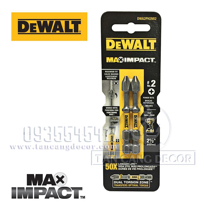 Bộ 2 Mũi Bắt Vít Dewalt MAXIMPACT - A140003