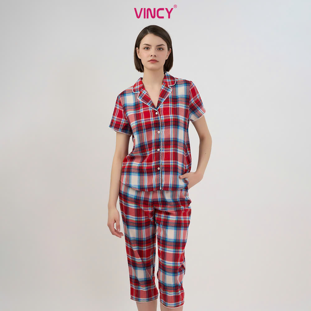 [Mua 3 giảm 20%, mua 2 giảm 15%] Bộ Đồ Kate Lửng Nữ Vincy BKL267S01