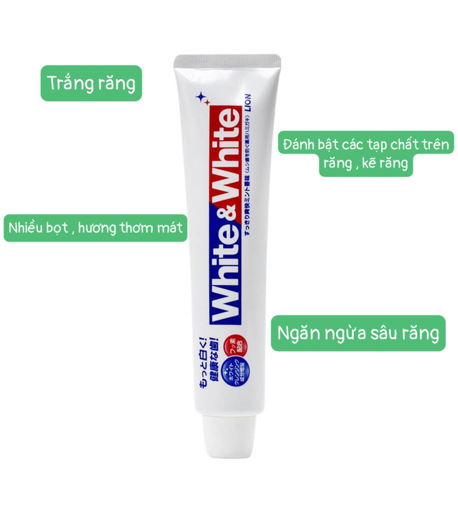 KEM ĐÁNH RĂNG WHITE & WHITE NHẬT BẢN 150g