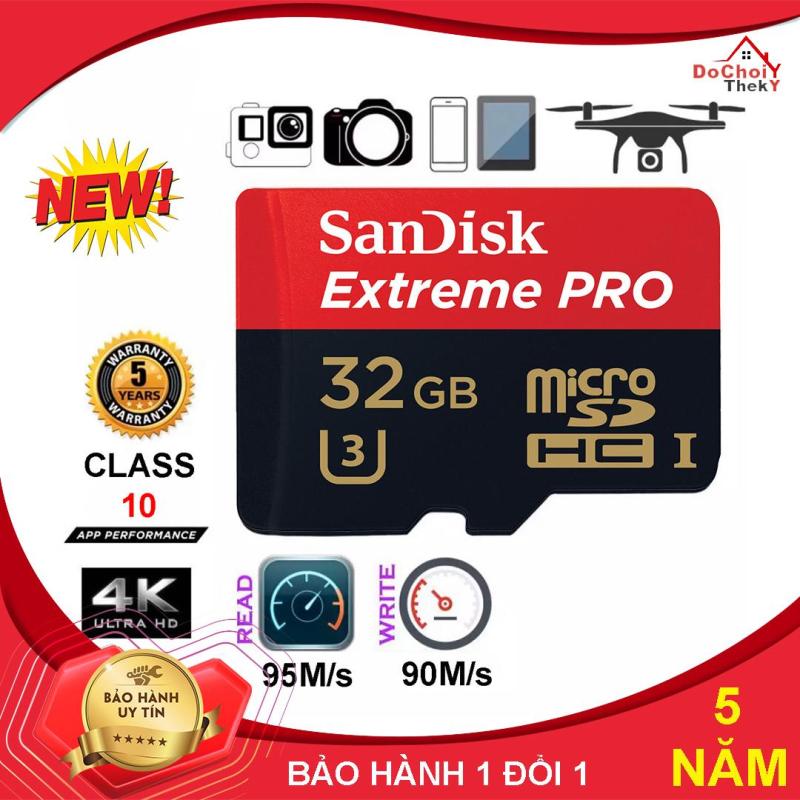 Thẻ nhớ MicroSDHC SanDisk Extreme PRO - 32GB U3 Class 10 UHS-I 95MB/s - BẢO HÀNH 5 NĂM