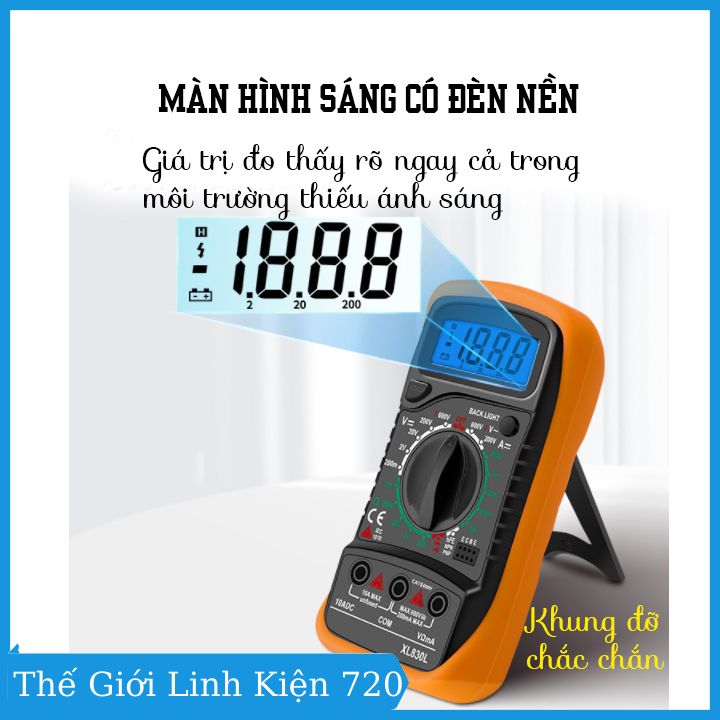 Đồng hồ đo điện tử vạn năng XL830L, đồng hồ đo điện đa năng, đo điện áp,.. hiển thị số, đồng hồ đo có kèm pin theo