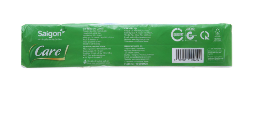 10 cuộn giấy Sài Gòn care không lõi