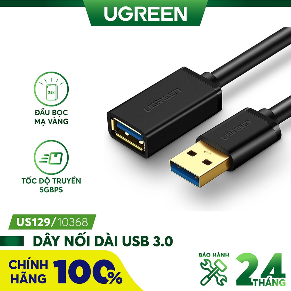 Cáp nối dài USB 3.0 1M âm dương Ugreen 10368 cao cấp