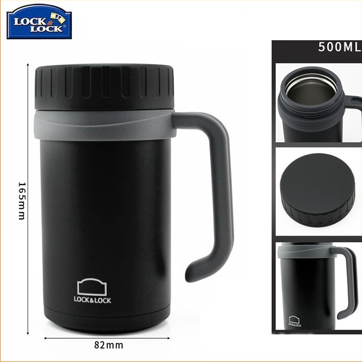 Bình giữ nhiệt Lock & Lock 500ml Basic Table Mug [ LHC9002 ] - ca nước Inox 304 có quai cao cấp