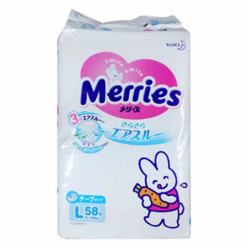 Tã dán Merries size L58 (9-14kg)