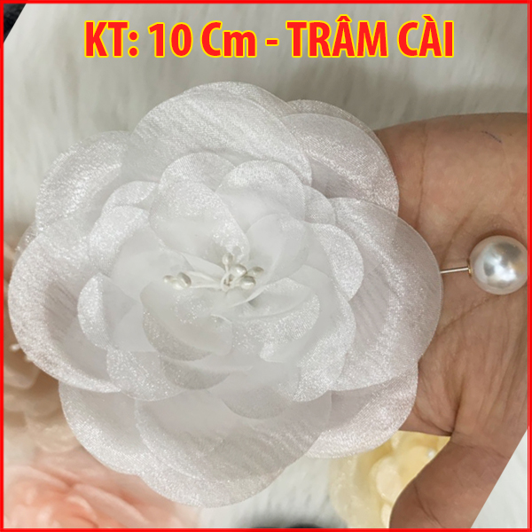 [HCM] tag flower large tea set style dress set flower brooches brooches handmade high-end pins flower Pink White Brown size 10 cm CH001 CH006