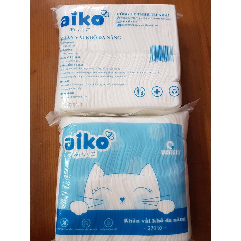 [HCM]Khăn Vải Khô Đa Năng AIKO - Gói 270 Tờ