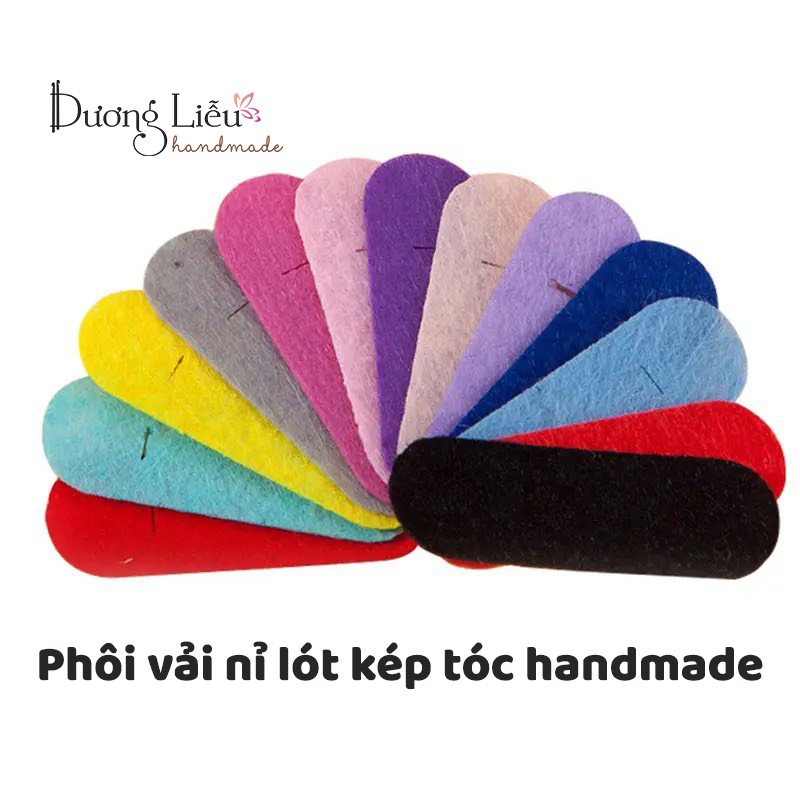 10 Cái phôi vải nỉ lót kẹp tóc handmade