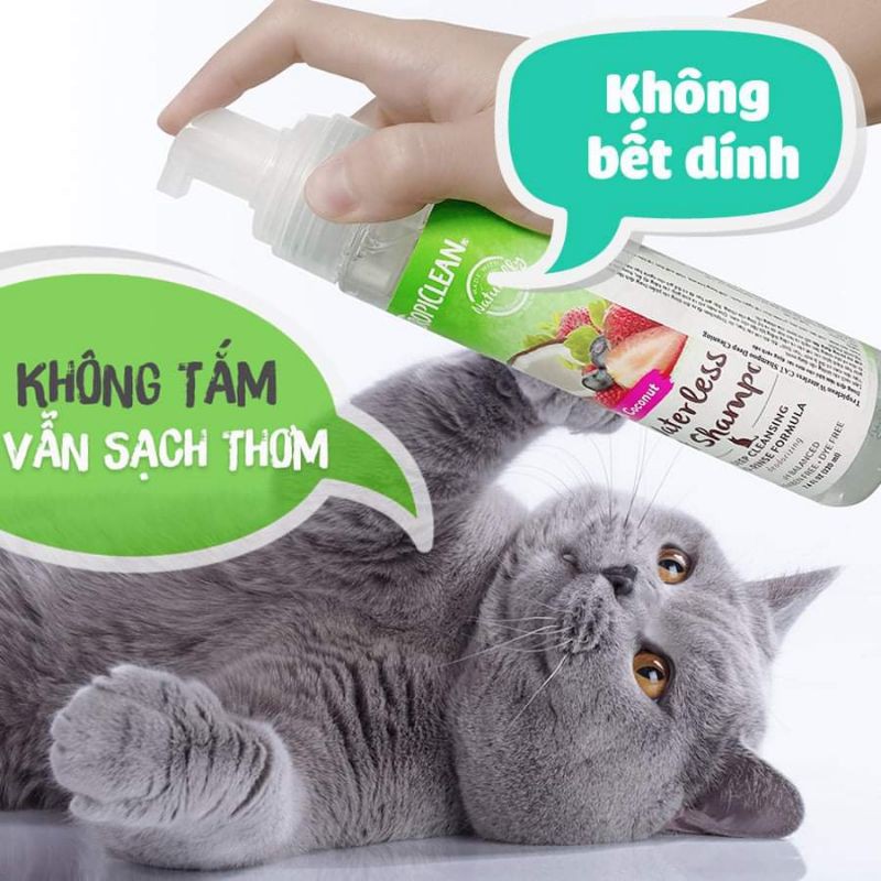 [HCM]Sữa tắm khô cho thú cưng Tropiclean