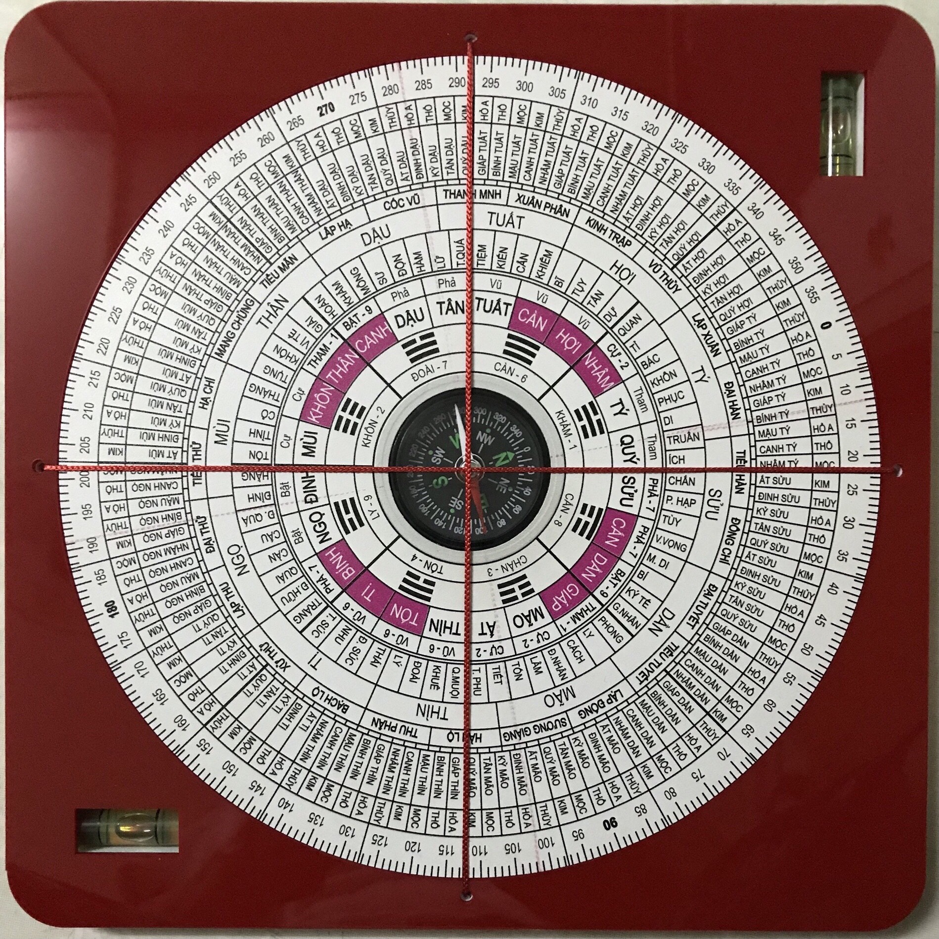 La kinh huyền không phi tinh - thẩm trúc nhưng, La kinh phong thủy huyền không phi tinh, La kinh tiếng việt, size 22.5cm x 22.5cm lakinh.info