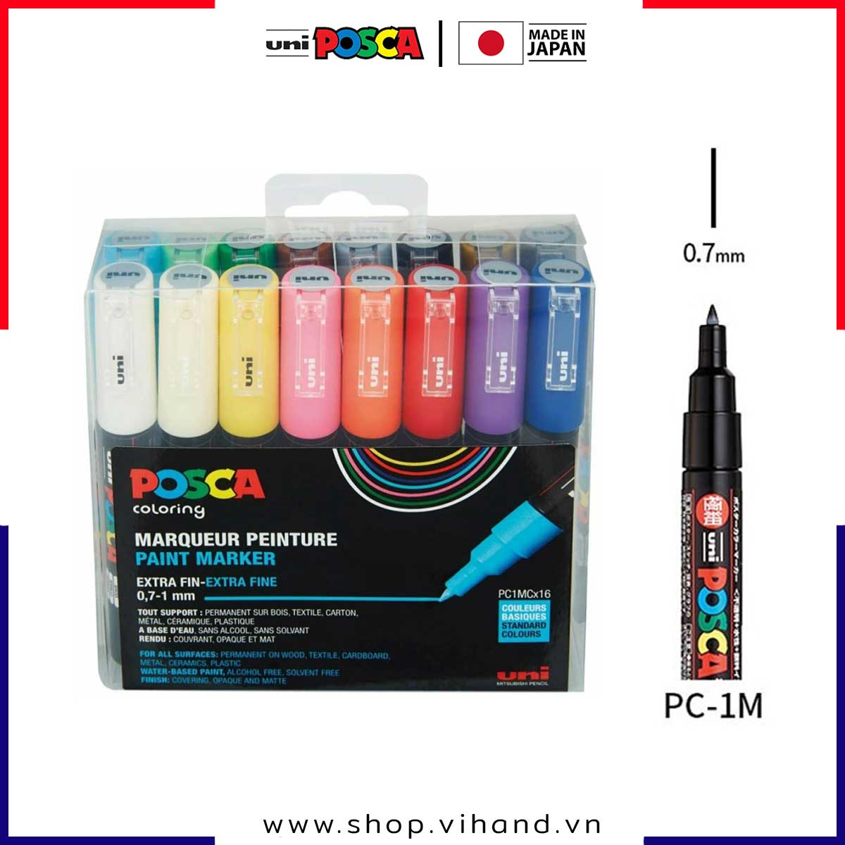 SET Bút sơn nước vẽ đa chất liệu Uni Posca