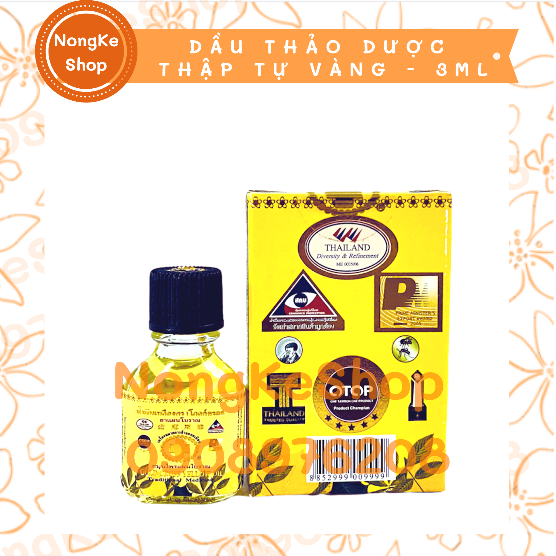 Dầu thảo dược thập tự vàng Thái Lan 3ml