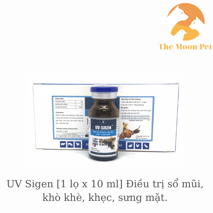 UV Sigen [1 lọ x 10 ml] Gà đá sổ mũi- Khò khè, khẹc- Sưng mặt