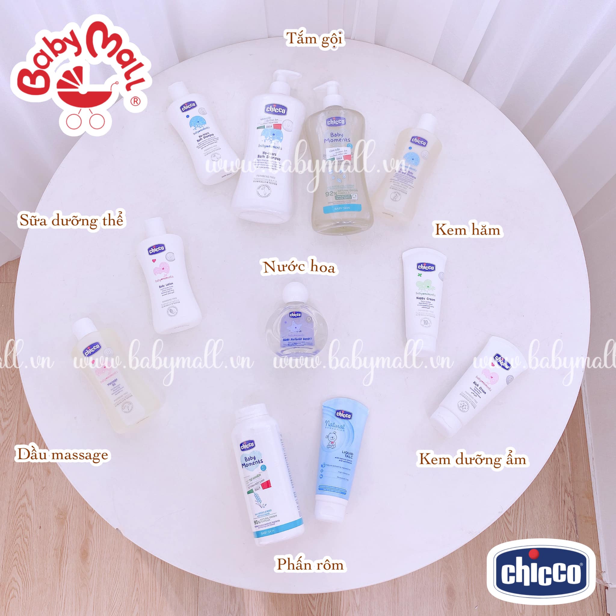 Phấn rôm tinh bột gạo 150gr Chicco (0M+) Babymall.vn