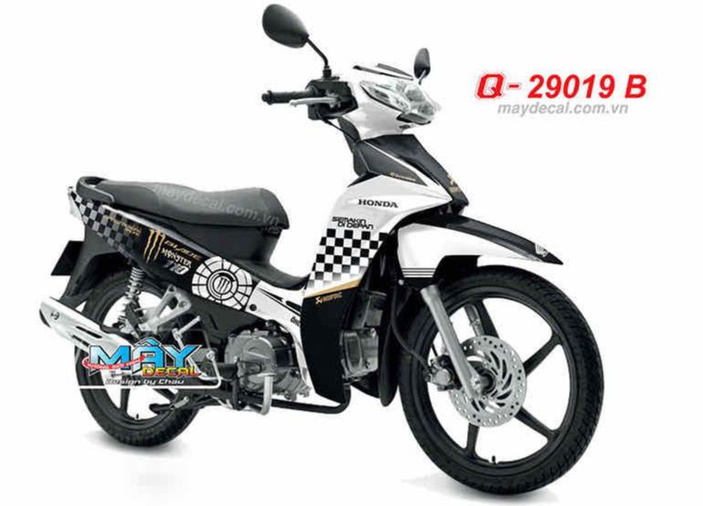 tem trùm honda blade caro đen trắng