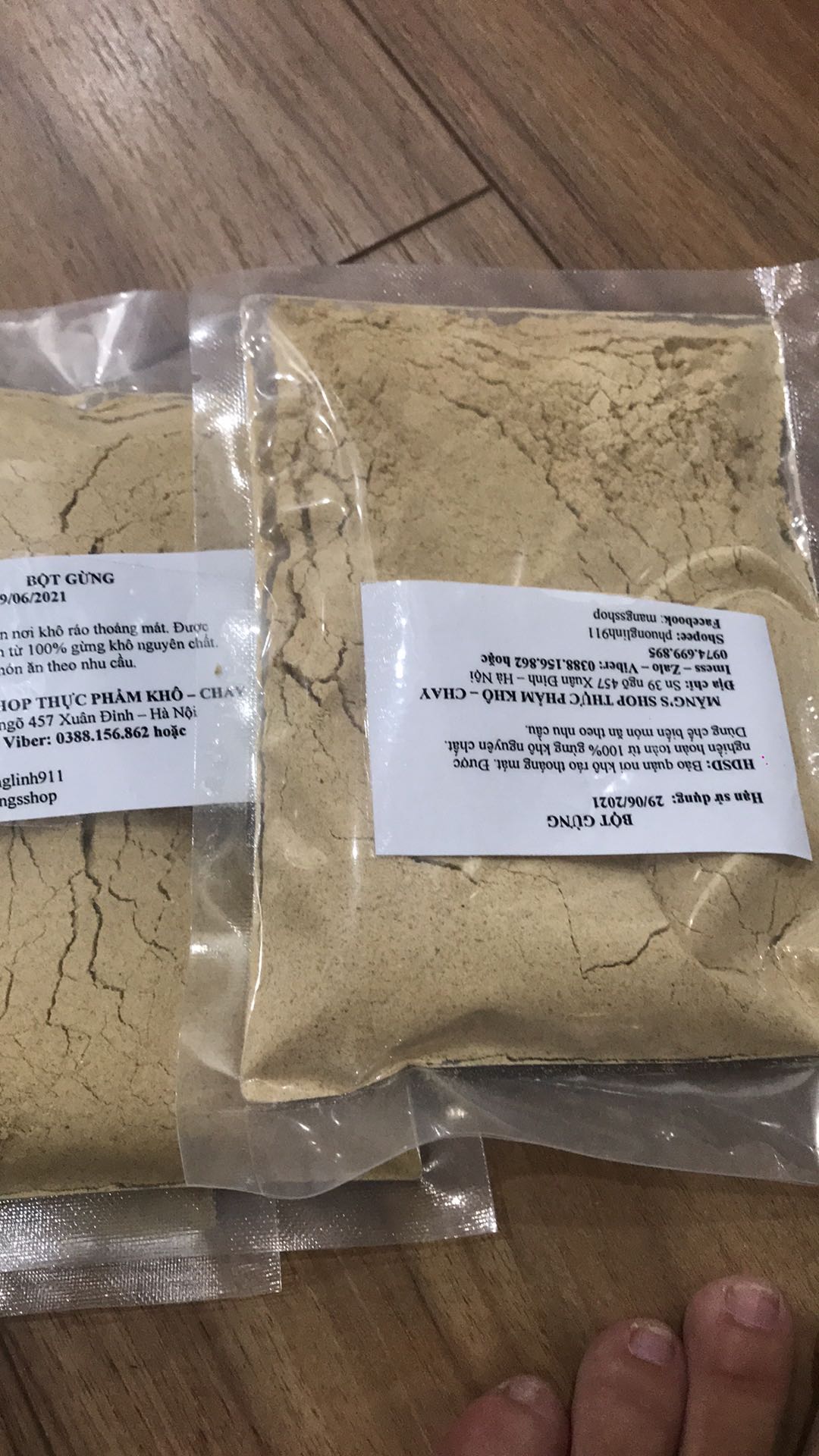 Bột gừng nguyên chất gói 100g