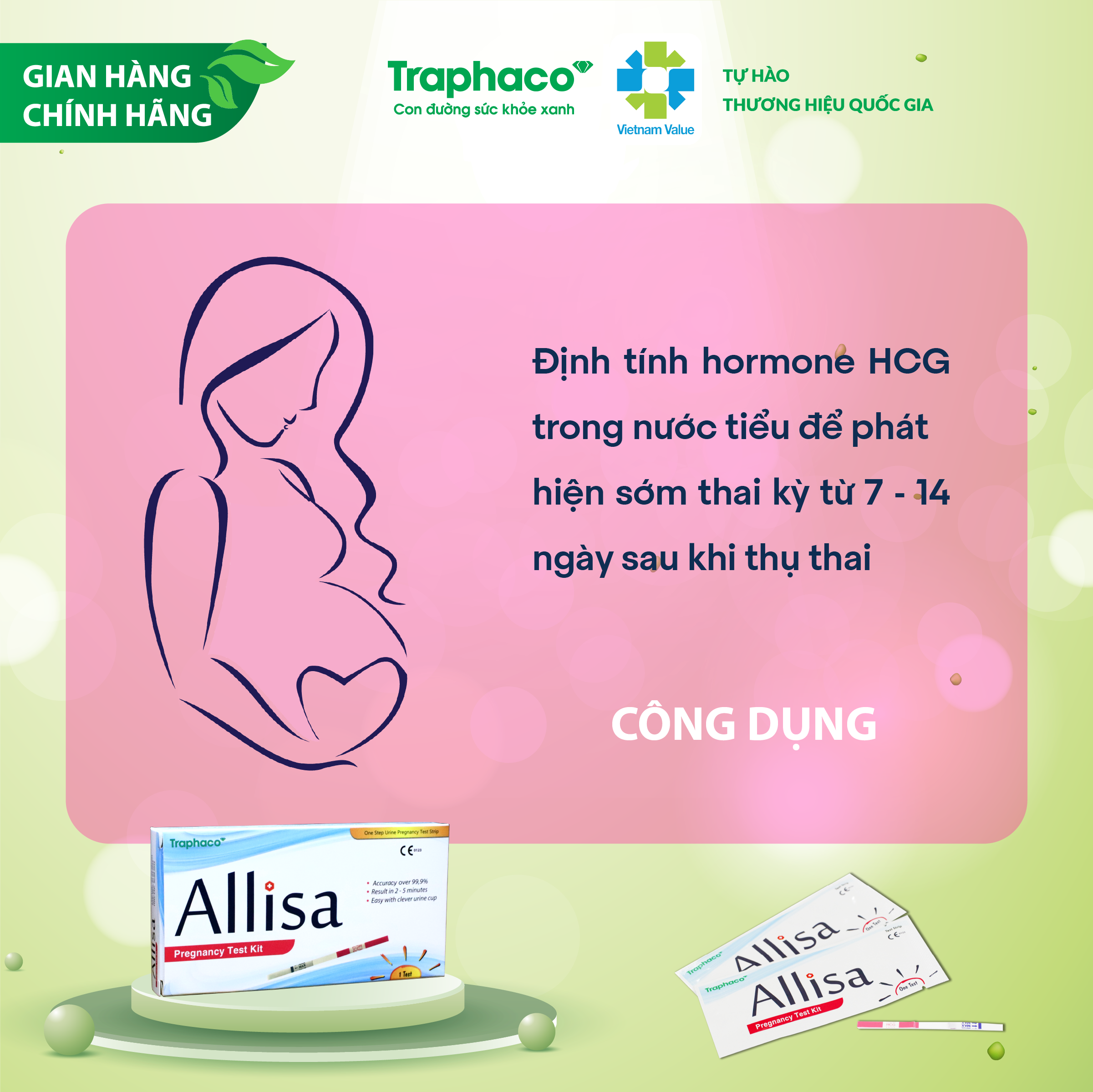 Tbyt Allisa Pregnancy Test Kit - Combo 10 Que (Supports Anonymity)