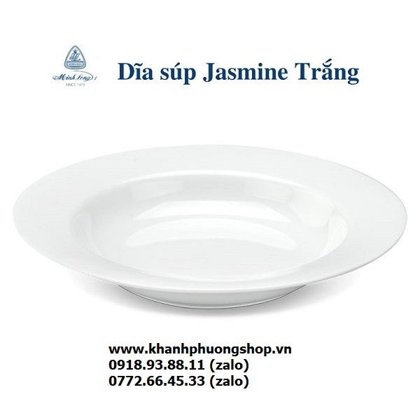 dĩa súp sứ trắng Minh Long - dĩa súp sứ minh long