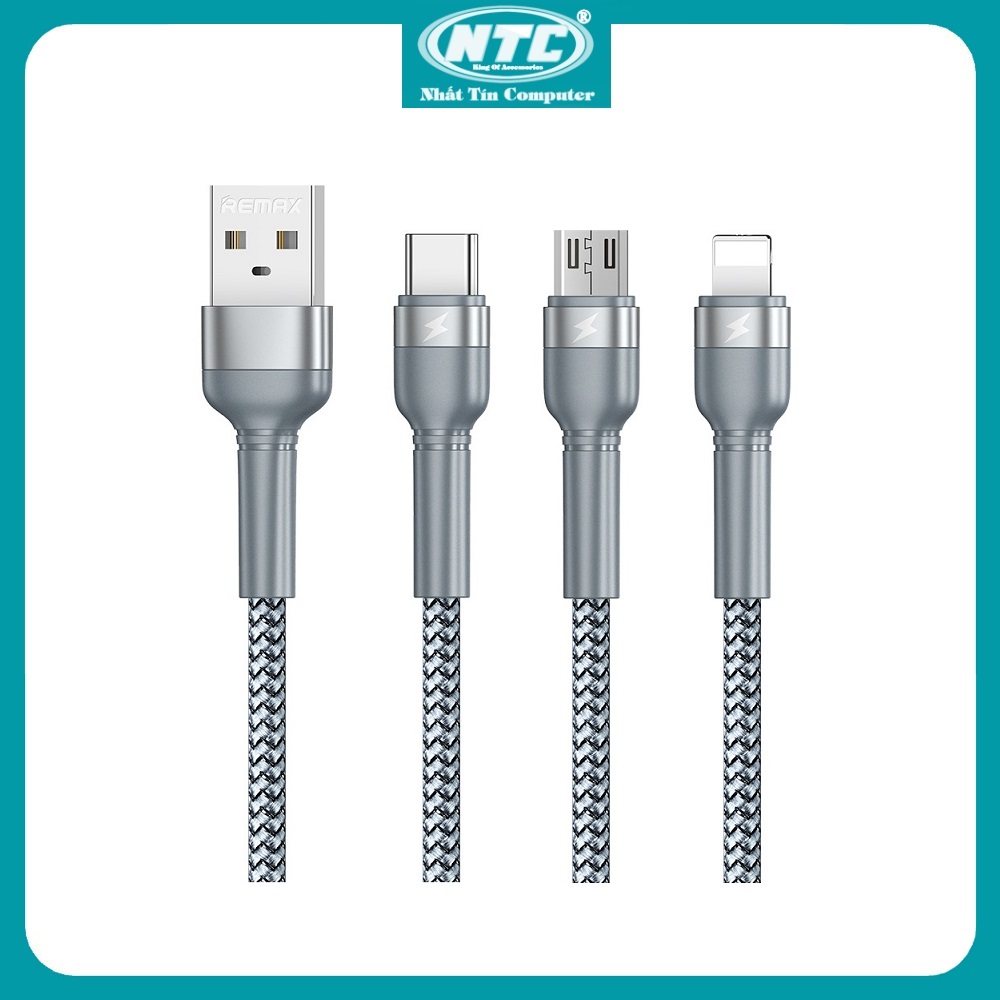 Cáp sạc và truyền data remax rc-124m micro-usb / rc-124i lightning / rc-124a typec 2.4a dài 1m - hãng phân phối chính thức - nhất tín computer