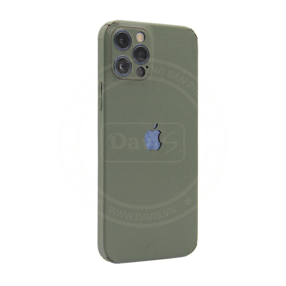Dán da full viền iphone 12 Pro Max, làm từ da thật cao cấp - Chính hãng Davis